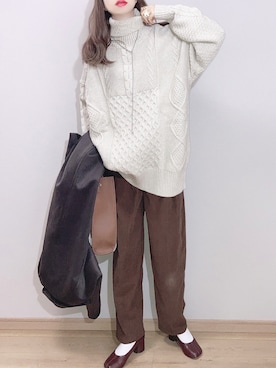 「Via Demizon（ビアデミゾン）のアイテム」を使った、ぴょんさん（レディース・167cm）の冬コーディネート