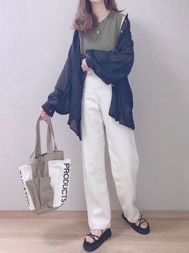 「PUAL CE CIN（ピュアルセシン）のアイテム」を使った、ぴょんさん（レディース・167cm）の春コーディネート