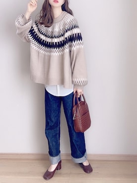 「ANATOMICA（アナトミカ）の【ANATOMICA】別注 618 MARILYN 13oz（デニムパンツ）」を使った、ぴょんさん（レディース・167cm）の秋コーディネート