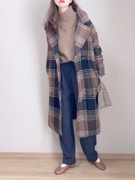 「チェック柄に恋してる」｜「アイテム（パンプス）」を使った、ぴょんさん（レディース・167cm）の秋コーディネート