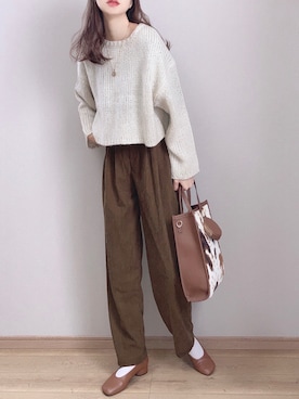 「Via Demizon（ビアデミゾン）のアイテム」を使った、ぴょんさん（レディース・167cm）の秋コーディネート