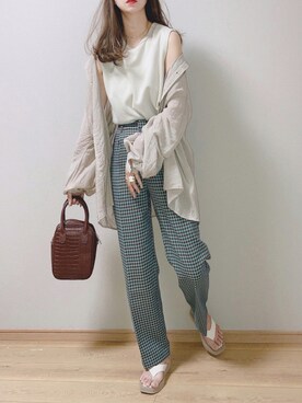 「LHME（エルエイチエムイー）のアイテム」を使った、ぴょんさん（レディース・167cm）の夏コーディネート