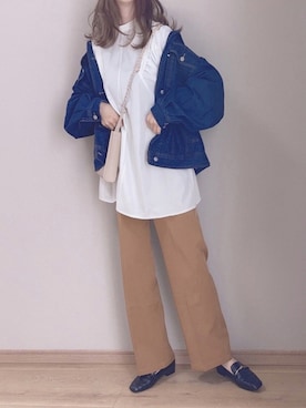 「OLIVE des OLIVE（オリーブデオリーブ）のアイテム（ジャケット/アウター）」を使った、ぴょんさん（レディース・167cm）の春コーディネート