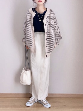 「アイテム（カーディガン/ボレロ）」を使った、ぴょんさん（レディース・167cm）の秋コーディネート