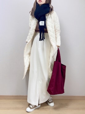 「MHL.（エムエイチエル）のMHL ALL STAR（スニーカー）」を使った、ぴょんさん（レディース・167cm）の秋コーディネート
