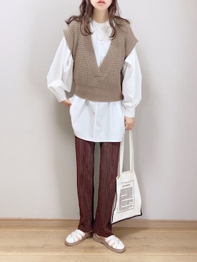 「feepur（フェピュール）のアイテム（パンツ）」を使った、ぴょんさん（レディース・167cm）の春コーディネート