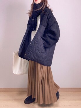 「アニエスベー」｜「アイテム（ブルゾン）」を使った、ぴょんさん（レディース・167cm）の秋コーディネート
