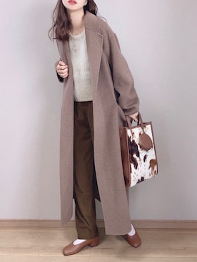「TODAYFUL（トゥデイフル）のアイテム（ピーコート）」を使った、ぴょんさん（レディース・167cm）の冬コーディネート
