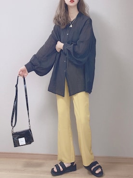 「archives（アルシーヴ）のアイテム（パンツ）」を使った、ぴょんさん（レディース・167cm）の春コーディネート