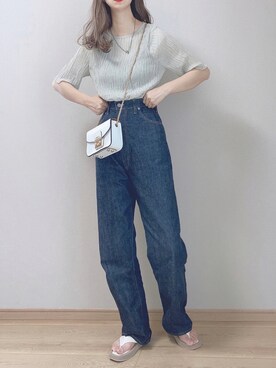 「ANATOMICA（アナトミカ）の【ANATOMICA】別注 618 MARILYN 13oz（デニムパンツ）」を使った、ぴょんさん（レディース・167cm）の夏コーディネート