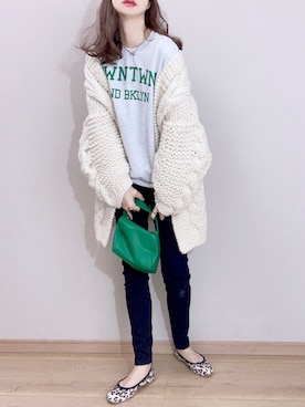 「ECRIRE（エクリール）のアイテム（スウェット）」を使った、ぴょんさん（レディース・167cm）の冬コーディネート