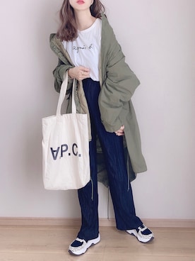 「WEGO（ウィゴー）のアイテム（モッズコート）」を使った、ぴょんさん（レディース・167cm）の秋コーディネート