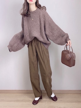 「tukn.（トゥクン）のアイテム（バッグ）」を使った、ぴょんさん（レディース・167cm）の冬コーディネート