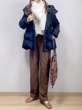 「NANO universe（ナノユニバース）のアイテム（ジャケット/アウター）」を使った、ぴょんさん（レディース・167cm）の冬コーディネート