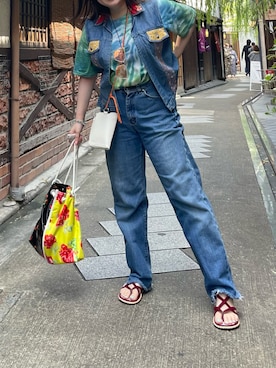「Desigual（デシグアル）のアイテム（バッグ）」を使った、萌笑 𝕸𝖊𝖇𝖆𝖊 さん（レディース・153cm）の夏コーディネート
