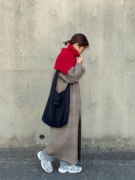 「マフラー」｜「アイテム（その他アウター）」を使った、HARUKAさん（レディース・158cm）の冬コーディネート