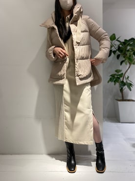 【まとめ買い】 Herno ベージュ ポンチョコート ロング手袋付き （手袋つき ジャケット・アウター