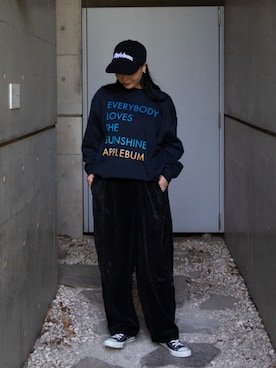 「コーデュロイキャップ」｜APPLEBUM STAFF STYLINGさん（レディース・163cm）の秋コーディネート