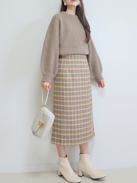 「KBF+（ケービーエフプラス）のアイテム（バッグ）」を使った、MAYUKOさん（レディース・163cm）の秋コーディネート