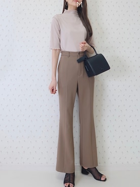 「VACANCY（ヴァカンシー）のシアーパイピングサンダル（サンダル）」を使った、MAYUKOさん（レディース・163cm）の春コーディネート