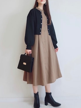 「UNIQLO（ユニクロ）のアイテム（シャツワンピース）」を使った、MAYUKOさん（レディース・163cm）の秋コーディネート