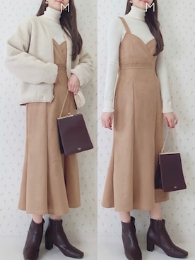 「DHOLIC（ディーホリック）のアイテム（ワンピース/ドレス）」を使った、MAYUKOさん（レディース・163cm）の冬コーディネート