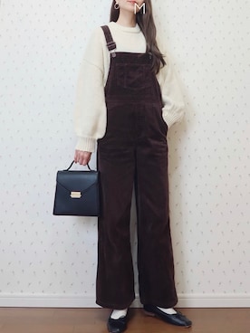「GU（ジーユー）のアイテム（オールインワン・サロペット）」を使った、MAYUKOさん（レディース・163cm）の秋コーディネート