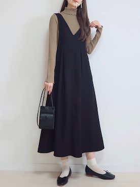 「しまむら（シマムラ）のアイテム（ワンピース/ドレス）」を使った、MAYUKOさん（レディース・163cm）の秋コーディネート