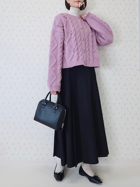 「RANDA（ランダ）のアイテム（バレエシューズ）」を使った、MAYUKOさん（レディース・163cm）の冬コーディネート