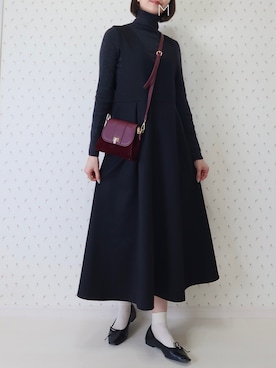 「RANDA（ランダ）のアイテム（バレエシューズ）」を使った、MAYUKOさん（レディース・163cm）の冬コーディネート