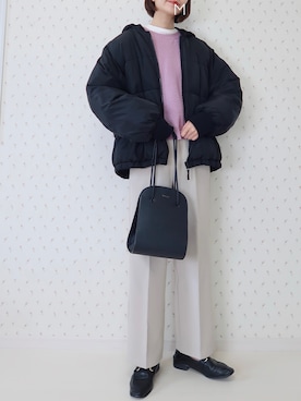 「春カラー」｜「アイテム（ダウンジャケット/コート）」を使った、MAYUKOさん（レディース・163cm）の冬コーディネート