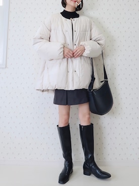 「ADAM ET ROPE'（アダムエロペ）のアイテム（ジャケット/アウター）」を使った、MAYUKOさん（レディース・163cm）の冬コーディネート