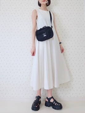 「UNIQLO（ユニクロ）のアイテム（ワンピース/ドレス）」を使った、MAYUKOさん（レディース・163cm）の春コーディネート