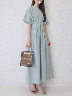 「VACANCY（ヴァカンシー）のシアーパイピングサンダル（サンダル）」を使った、MAYUKOさん（レディース・163cm）の夏コーディネート