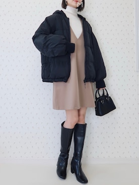 「w closet（ダブルクローゼット）のアイテム（ジャケット/アウター）」を使った、MAYUKOさん（レディース・163cm）の冬コーディネート