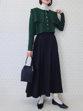 「RANDA（ランダ）のアイテム（バレエシューズ）」を使った、MAYUKOさん（レディース・163cm）の冬コーディネート