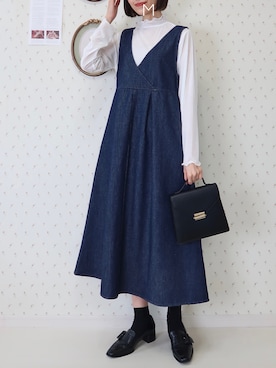 「しまむら（シマムラ）のアイテム（ワンピース/ドレス）」を使った、MAYUKOさん（レディース・163cm）の冬コーディネート