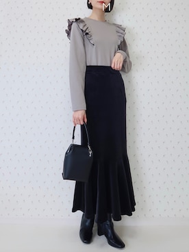 「しまむら（シマムラ）のアイテム（スカート）」を使った、MAYUKOさん（レディース・163cm）の秋コーディネート