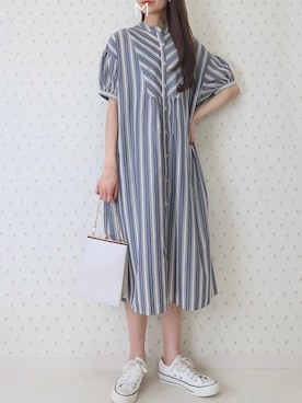 「しまむら（シマムラ）のアイテム（ワンピース/ドレス）」を使った、MAYUKOさん（レディース・163cm）の夏コーディネート
