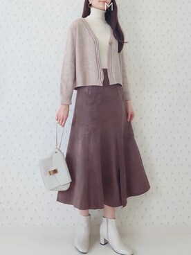 「KBF+（ケービーエフプラス）のアイテム（バッグ）」を使った、MAYUKOさん（レディース・163cm）の冬コーディネート