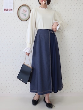 「しまむら（シマムラ）のアイテム（スカート）」を使った、MAYUKOさん（レディース・163cm）の冬コーディネート