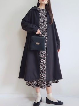 「アイテム（ステンカラーコート）」を使った、MAYUKOさん（レディース・163cm）の秋コーディネート