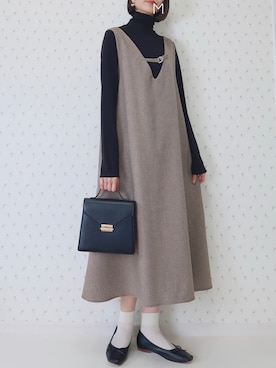 「しまむら（シマムラ）のアイテム（ワンピース/ドレス）」を使った、MAYUKOさん（レディース・163cm）の秋コーディネート