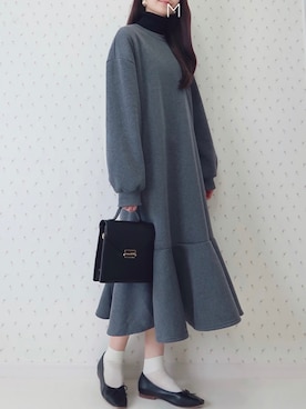 「アイテム（バレエシューズ）」を使った、MAYUKOさん（レディース・163cm）の冬コーディネート