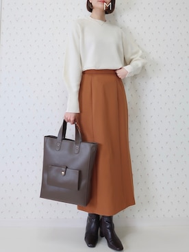 「MK MICHEL KLEIN（エムケーミッシェルクラン）のアイテム」を使った、MAYUKOさん（レディース・163cm）の冬コーディネート