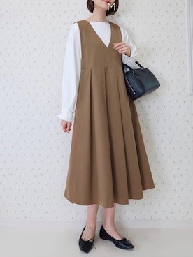 「RANDA（ランダ）のアイテム（バレエシューズ）」を使った、MAYUKOさん（レディース・163cm）の冬コーディネート