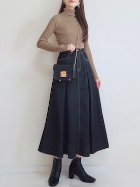 「fifth（フィフス）のフラップチェーンショルダーバッグ（ショルダーバッグ）」を使った、MAYUKOさん（レディース・163cm）の秋コーディネート