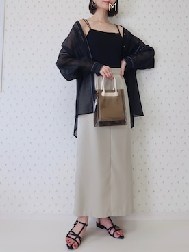 「CENE（セネ）の【CENE】セネ/ ビッククロスリング（リング）」を使った、MAYUKOさん（レディース・163cm）の夏コーディネート