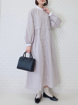 「RANDA（ランダ）のアイテム（バレエシューズ）」を使った、MAYUKOさん（レディース・163cm）の冬コーディネート