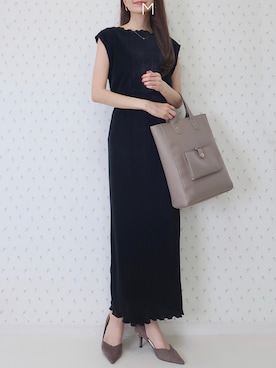 「RANDA（ランダ）のストレスフリー/ソフト Vカットサイドオープンパンプス（パンプス）」を使った、MAYUKOさん（レディース・163cm）の夏コーディネート